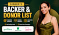 generate backer donor list for gofundme kickstarter  indiegogo