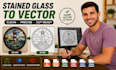 convert stained glass image to vector stained glass pattern glass cutting patter
