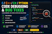 fix and debug c cpp csharp and python code