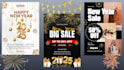 design professional christmas and new year posters