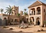 draw your villa as luxury moroccan riad watercolor wall art