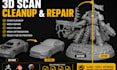 edit 3d file stl scan cleanup repair mesh 3d modify, optimize 3d model printing
