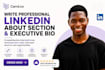 write professional linkedin about section and executive bio