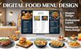 design digital food menu, restaurant menu, menu screen board