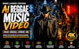 create cinematic reggae music video, dancehall, afrobeat, dub, lip sync video