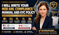 write your msb aml compliance manual and kyc policy