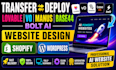 transfer deploy lovable v0 manus base44 bolt ai website design shopify wordpress