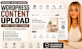 do wordpress content upload posts, pages, articles, SEO optimized blog posts