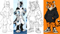 nsfw furry ref sheet fursona character design ref sheet anthro telegram sticker