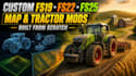 custom fs19, fs22 fs25, map, tractor vehicle mods from scratch