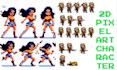 pixel art animation 2d pixel art character 8bit 16bit 32bit for game character
