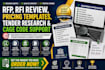 review rfp, rfi, proposal pricing template, tender, grant research get cage code