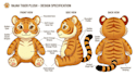 design a plush reference sheet, mascot, toy, birthday gift