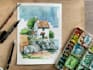 create stunning watercolour landscape illustrations