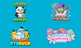 design a cute kawaii cartoon logo with