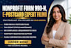 prepare, file nonprofit form 990n epostcard