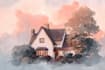 a watercolor house portrait