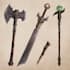 make a game concept fantasy weapon illustration
