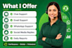 provide professional customer support email and whatsapp