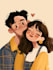 edit professional couple portrait illustration