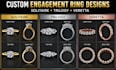 create custom solitaire, trilogy, and veretta engagement ring designs and render