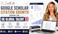 do google scholar citations growth for UK global talent visa success