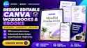 design editable canva workbook, worksheet canva ebook workbook brochure redesign