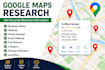 web research data entry and google maps research