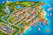 design custom illustrated tourist map, travel map and destination map