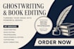 ghostwrite, edit and proofread your book or ebook