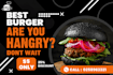 design food poster hangry burgur