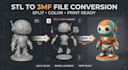 convert stl to 3mf split 3d model for multicolor 3mf bambu lab ams 3d printing