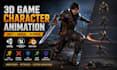 create 3d game character animation, modeling and rigging for unity unreal
