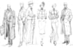 black and white character sketch