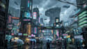 create epic cyberpunk sci fi environment art
