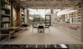 render architectural 3d interior design of cafe, lounge,restaurant,2d floor plan