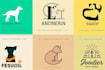 do a modern minimalist pet business logo design