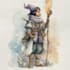 hand painted watercolor character art