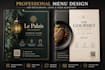 design a professional and modern restaurant menu