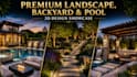 design landscape, backyard, garden, patio, pool and 3d rendering