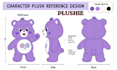 design custom plush character reference sheet and stuffed animal toy tech pack