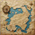 design a mysterious hand drawn treasure map