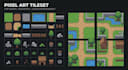 create pixel art tileset background isometric top down game environment assets