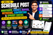 schedule social media posts using hootsuite, loomly, buffer, metricool, sprout