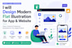 draw modern flat illustration for app and website