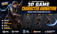 create 3d game ready character animations for unity, unreal engine and ue5