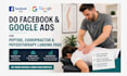 do facebook google ads for peptide chiropractor and physiotherapy landing page