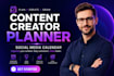 design a content creator planner, social media calendar