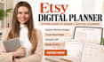 design etsy digital planner hyperlinked planner digital planner