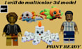 convert stl to multicolor 3mf for characters, articulated models and bambu ams